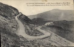 CPA Le Cantal Pittoresque Route de Murat au Puy Mary un Tournant Dangereux entre le Pas de Peyrol et