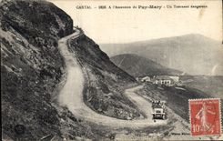 CPA Cantal a l'Ascension du Puy Mary un Tournant Dangereux 