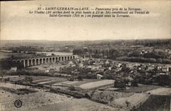 CPA Saint Germain en Laye Panorama Pris de la Terrasse le Viaduc Conduisant au tunnel de Saint Germa