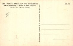 CPA Les Petits Tableaux de Provence Aix en Provence Portail de l'Hotel d'Aiguilles 
