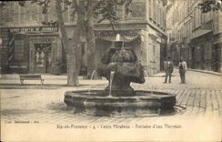CPA Aix en Provence Cours Mirabeau Fontaine d'eau Thermale 