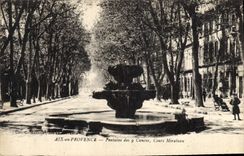 CPA Aix en Provence Fontaine des 9 Canons Cour Mirabeau 