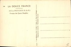 CPA La Douce France Aix en Provence Fontaine des Quatre Dauphins 