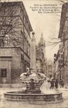 CPA Aix en Provence La Fontaine des Quatre Dauphins Eglise de St Jean de Malte Rue Cardinale 