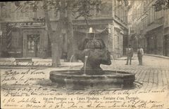 CPA Aix en Provence Cours Mirabeau Fontaine d'eau Thermale 