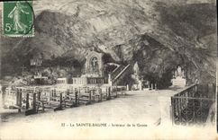 CPA La Sainte Baume Interieur de la Grotte 