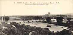 CPA Tours Vue generale et la Loire cote Ouest 