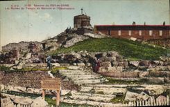 CPA Sommet du Puy de Dome Les Ruines du Temple de Marcure et l'Observatoire 