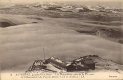 CPA Auvergne panorama d'Hiver Les Monts Dore vues de la Terrasse de l'Observatoire du Puy de Dome 