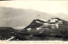 CPA Auvergne Le Sommet du Puy de Dome L'Auberge du Temple de Mercure et les Domes Sud 