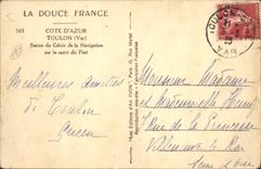 CPA Cote d'Azur Toulon Var Statue du Genie de la Navigation sur le carre du Port 