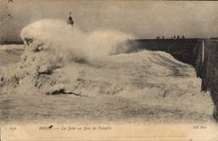 CPA Brest La Jetee un Jour de Tempete 