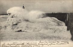 CPA Brest La Jetee un Jour de Tempete 