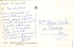 CPA Amelie les Bains Route de Montbolo et le Calvaire