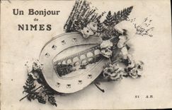 CPA Un Bonjour de Nimes 