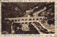 CPA Le Pont du Gard pris par avion 