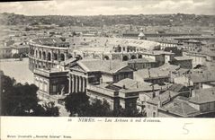 CPA Nimes Les Arenes a vol d'Oiseau 