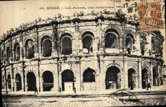CPA Nimes Les Arenes vue exterieure Cote Ouest 