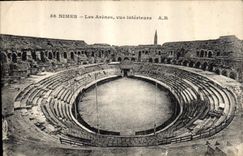 CPA Nimes Les Arenes vue interieure 
