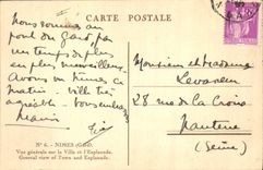 CPA Nimes Gard Vue generale sur la Ville et l'Esplanade 