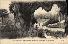 CPA Nimes Jardin de la Fontaine interieur de la Grotte 