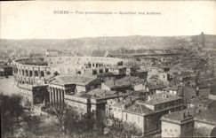 CPA Nimes Vue panoramique Quartier des Arenes 