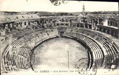 CPA Nimes Les Arenes vue interieur 