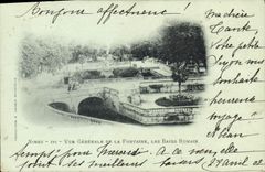 CPA Nimes Vue generale de la Fontaine les Bains Romain 