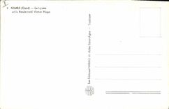 CPA Nimes Gard le Lycee et le Boulevard Victor Hugo 