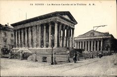 CPA Nimes la Maison Carree et le Theatre 