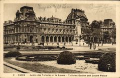 CPA Paris Jardin des Tuileries et le Louvre 