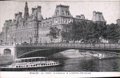 CPA Paris le Pont d'Arcole et l'hotel de Ville 