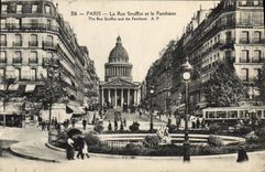 CPA Paris la Rue Soufflot et le Pantheon 