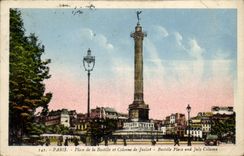 CPA Paris Place de la Bastille et Colonne de Juillet 