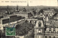 CPA Paris panorama des Sept Ponts Tour Eiffel