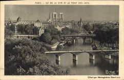 CPA Paris Ile de la Cite et le pont des Arts 