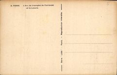 CPA Paris l'Arc de Triomphe du Carrousel et le Louvre 