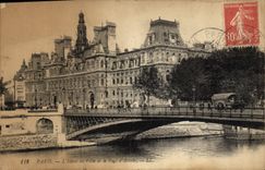 CPA Paris l'hotel de Ville et le Pont d'Arcole 