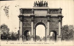 CPA Paris l'Arc de Triomphe du Carrousel Jardin des Tuileries 