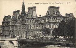 CPA Paris l'hotel de Ville et le Pont d'Arcole 
