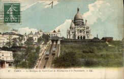 CPA Paris la Basilique du Sacre Coeur de Montmartre et le Funiculaire 