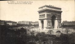 CPA Paris Arc de Triomphe de l'Etoile Entree de l'Avenue de la Grande Armee 