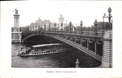 CPA Paris Pont Alexandre III Bateau