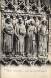CPA Paris Notre Dame Facade Statues du Portail de gauche 