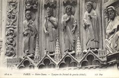 CPA Paris Notre Dame Tympan du Portail de gauche detail 