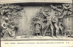 CPA Paris Monument de la Republique Bas relief de Leopold Morice 