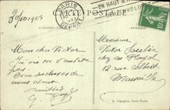 CPA Paris La Place Denfert Rochereau et le Lion de Belfort