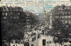 CPA Paris L'Avenue de l'Opera prise de l'Hotel du Louvre 