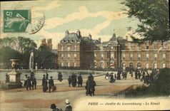 CPA Paris Jardin du Luxambourg Le Senat (carte toilée)