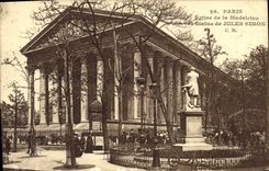 CPA Paris Eglise de la Madeleine Statue de Jules Simon 